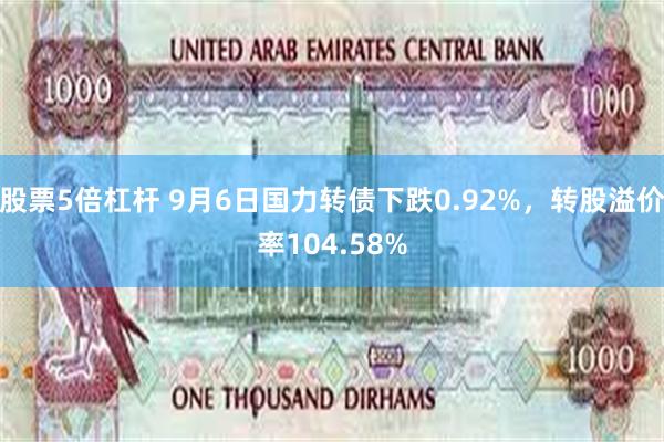 股票5倍杠杆 9月6日国力转债下跌0.92%，转股溢价率104.58%